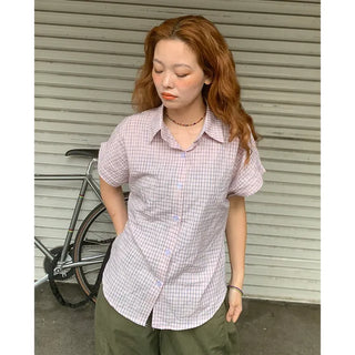 Graph check half-sleeve shirt