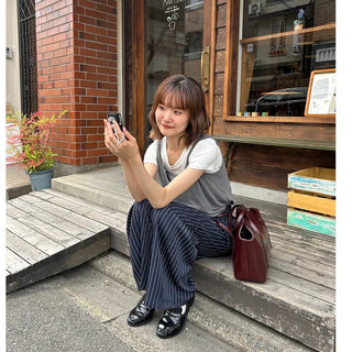 Color-block striped slacks