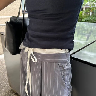 Color-block striped slacks