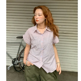 Graph check half-sleeve shirt