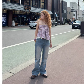 Checkered shirt top