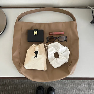 Vegan Leather Basic Shoulder Bag