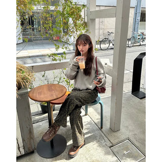 Leopard print cotton pants