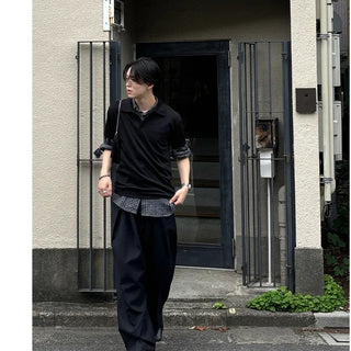 Colored half-sleeve polo shirt