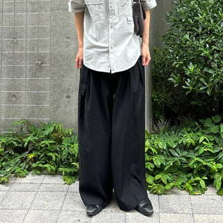 Belted wide-leg pants