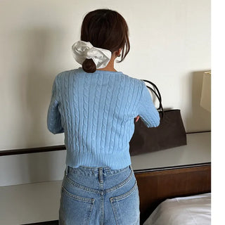 Cable knit cardigan
