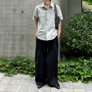 Belted wide-leg pants