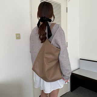 Vegan Leather Basic Shoulder Bag