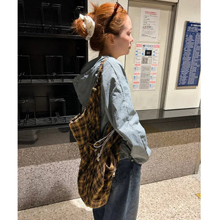 Checked windbreaker jacket