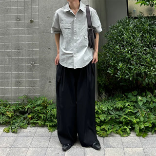 Belted wide-leg pants