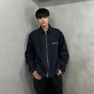 Pocket Zipper Denim Jacket