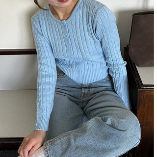 Cable knit cardigan