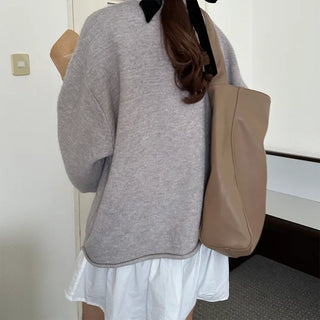 Vegan Leather Basic Shoulder Bag