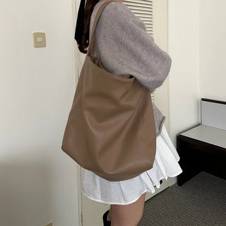 Vegan Leather Basic Shoulder Bag