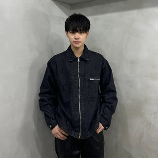 Pocket Zipper Denim Jacket