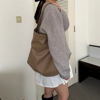 Vegan Leather Basic Shoulder Bag