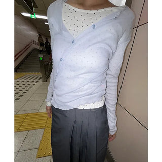 Asymmetrical sheer cardigan