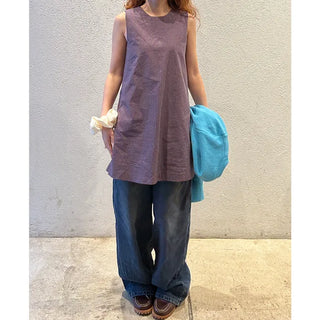 Checked mini sleeveless dress