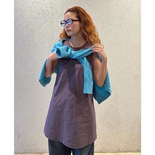 Checked mini sleeveless dress