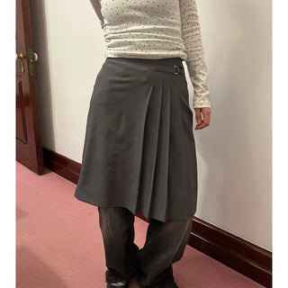 Pleated midi skirt