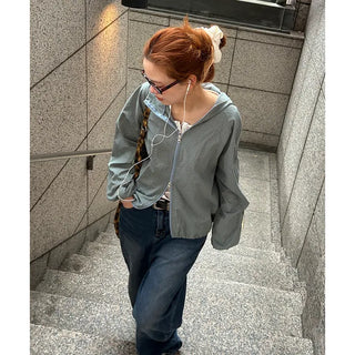 Checked windbreaker jacket
