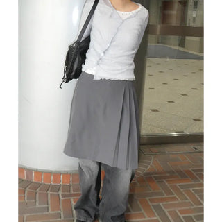 Pleated midi skirt