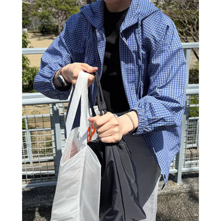 Checked hooded parka