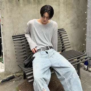 Boat neck knit t-shirt