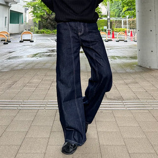 Curved stitch denim