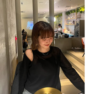 Cutout sheer t-shirt