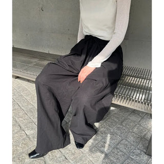 Cotton Tuck Banding Pants