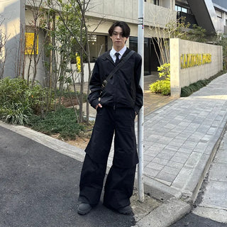 Cotton zip-up blouson