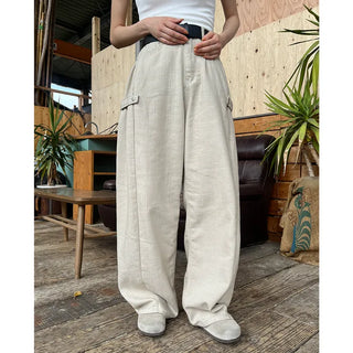 Side-strap wide-leg pants