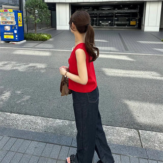 Ribbon knit vest