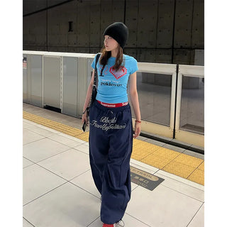 Cropped graphic heart t-shirt