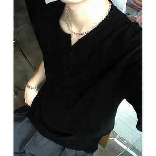Henley neck cut and sew