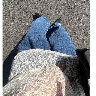 Wide denim pants