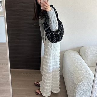Lace wave long skirt