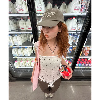 Dot Cap Sleeve Top