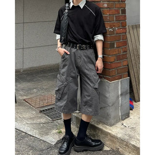 Washed cargo Bermuda shorts