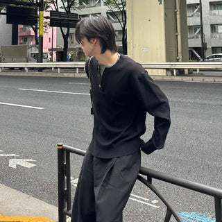 Daily Henley Neck Knit