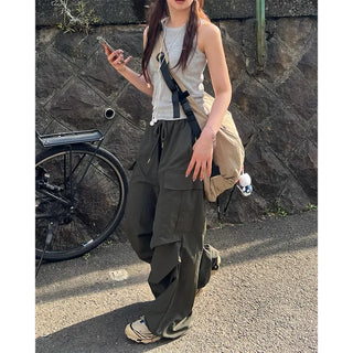 (Unisex) Wide Knee Tuck Cargo Pants