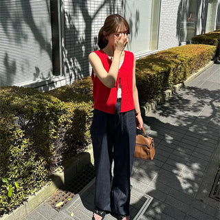 Ribbon knit vest