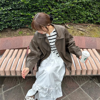 Oversized eco-leather jacket