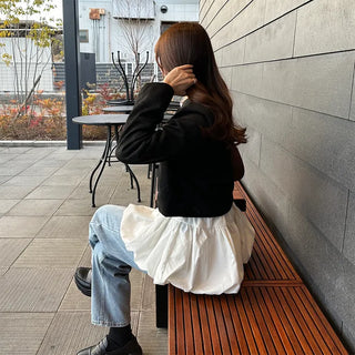 Cropped collarless jacket