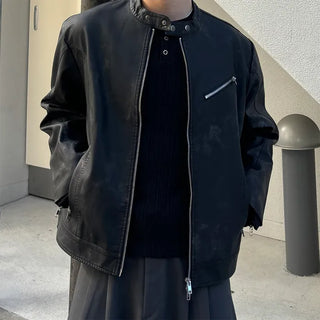 Crack Biker Eco Leather Jacket