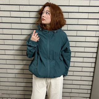 (Unisex) Nylon Hooded Zip-Up