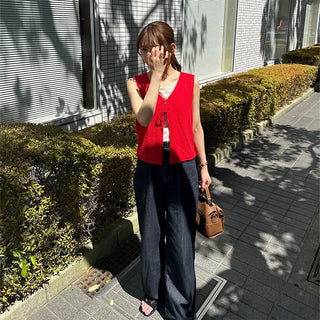 Ribbon knit vest