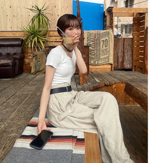Round-cut cropped T-shirt