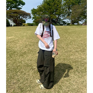 (Unisex) Wide Knee Tuck Cargo Pants